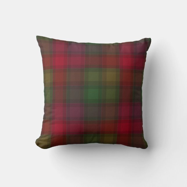 Almofada Tartan verde e vermelho. (Frente)
