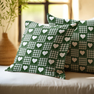 Almofada Tartan Xadrez verde-branco com verificação com c