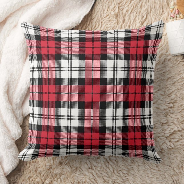 Almofada Tartan Xadrez Vermelho Preto e Branco Natal (Cobertor)