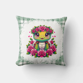 Almofada Tartaruga Adorável com Coroa Floral