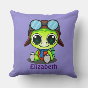 Almofada Tartaruga Chibi Fofa Personalizada com Chapéu de A