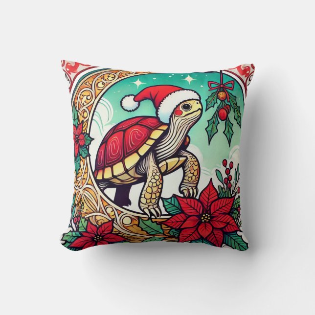 Almofada Tartaruga de Natal (Frente)