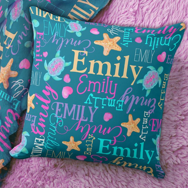 Almofada Tartaruga, estrela e corações com formato (Criador carregado)