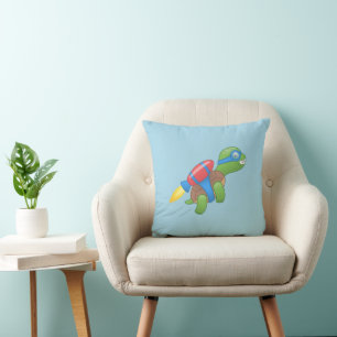 Almofada Tartaruga voadora com Travesseiro decorativo azul