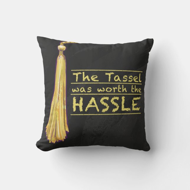 Almofada Tassel Hassle Dourado (Frente)