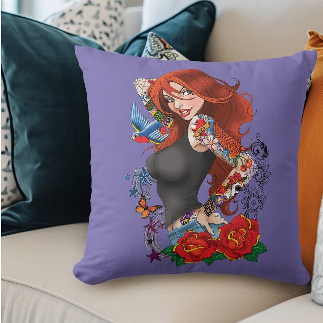 Almofada Tattoos das mulheres ruivas (Criador carregado)