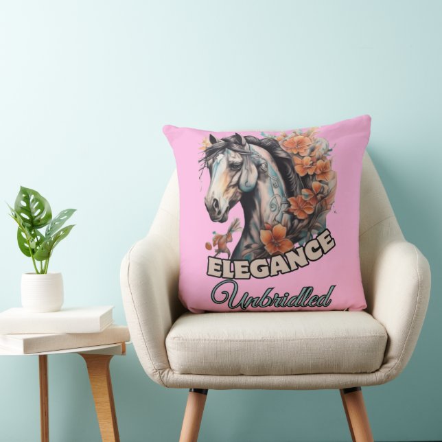 Almofada Tatuagem em Cavalo Whimsical com Toco Floral Vibra (Cadeira)