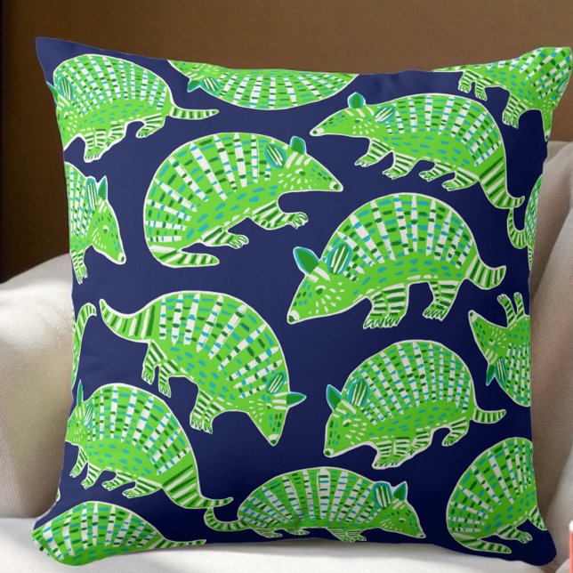 Almofada Tatus Preppy Azul Marinho Verde  (Criador carregado)