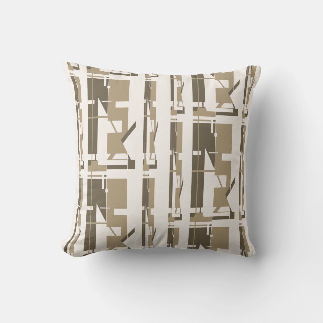 Almofada Taupe Brown Off-White Southwest Parece Azulejos Ir (Frente)