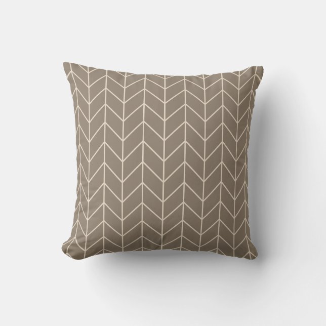 Almofada Taupe Herringbone Throw Pillow (Frente)
