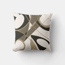 Taupe Tan Black on Off-White Diagonal Art Abstrato
