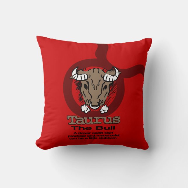 Almofada Taurus, o travesseiro touro vermelho (Frente)