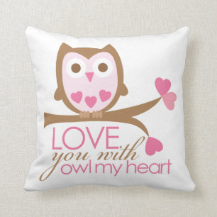Almofada Te amo com OWL meu coração