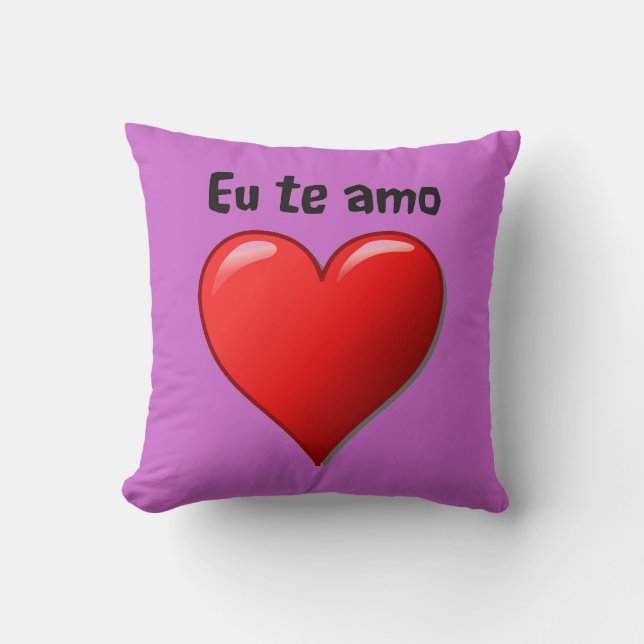 Almofada Te amo do Eu - eu te amo no português (Frente)