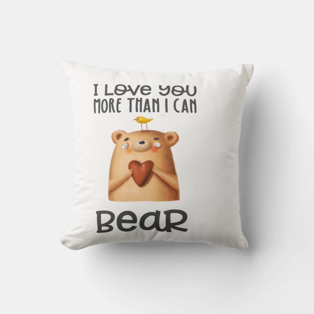 Almofada Te Amo Mais Urso (Frente)