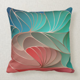 Almofada Teal and Coral New Art Nouveau