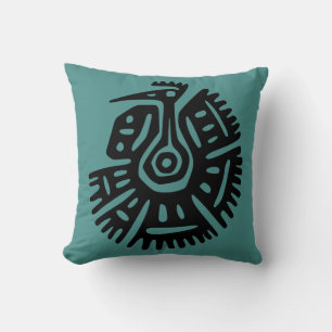 Almofada Teal Aztec Travesseiro Com Vulture Motif