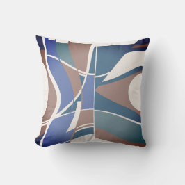 Almofada Teal azul castanho sobre Abstrato de Arranque sem