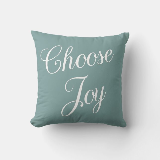 Almofada Teal Choose Joy Bíblia Verse (Frente)