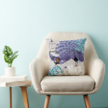 Almofada Teal Damask Purple Vintage Peacock Birdage<br><div class="desc">Você pode personalizar esta bela e elegante Travesseiro de Elementos Vintage Roxos, Azuis e Cinzas Pavões Russos com Vinhas Brancas e Greenery para dizer o que quiser ou usar a Sra.. para um Monograma ou Comprar Dois para os Newlyweds Sr. e Sra. O segundo Aniversário é o Aniversário de Cotton...</div>