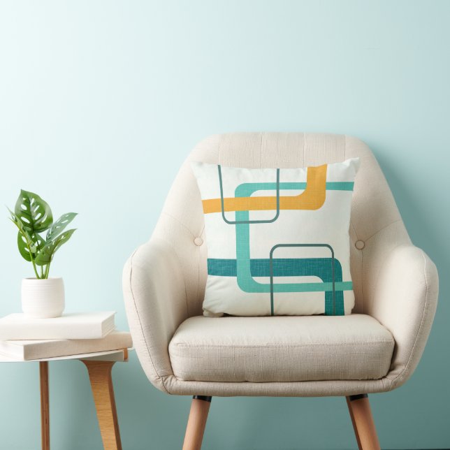 Almofada Teal de 23 anos atômicos de Meio século retrô, lar (Cadeira)