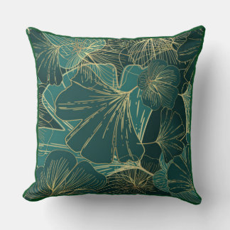 Almofada Teal de Florais Dramático, Verde