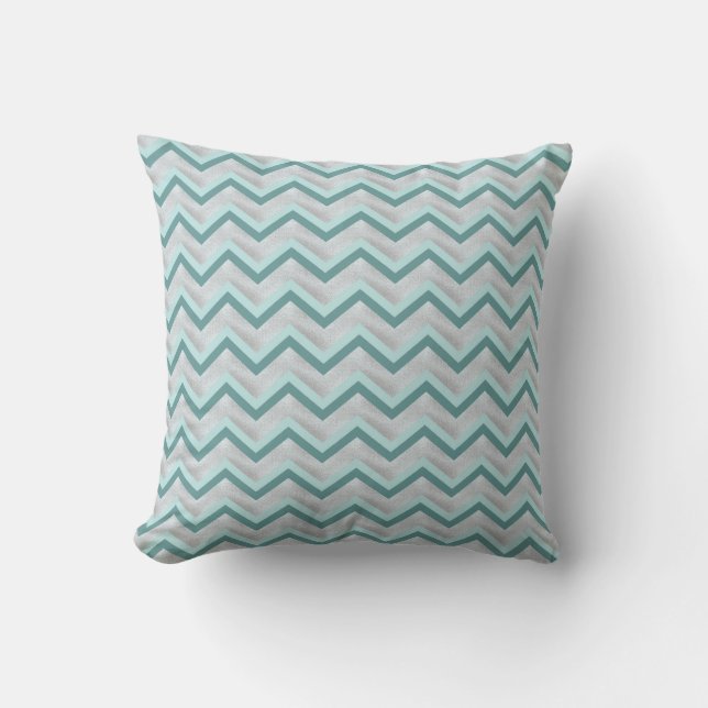 Almofada Teal e Pérolas ZigZag (Frente)