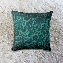Almofada Teal Faux Embossed Swirl Leather