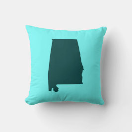 Almofada Teal Green Alabama Shape