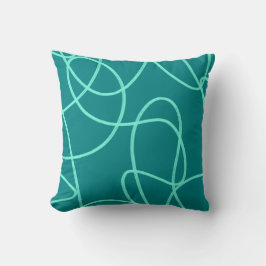 Almofada Teal Line Art