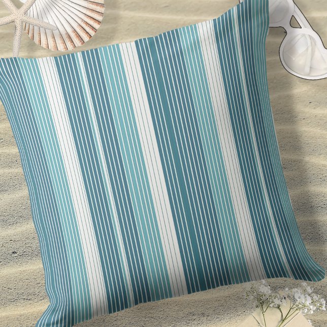 Almofada Teal Pinstripe Natal Pattern#28 ID1009 (Criador carregado)