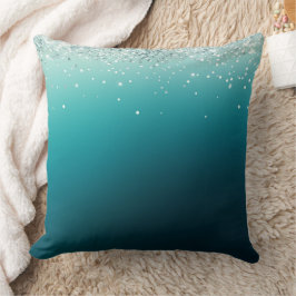 Almofada Teal Silver Confetti