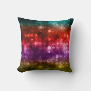 Almofada Teal, Vermelho, Roxo e Design de Bokeh Chartreuse