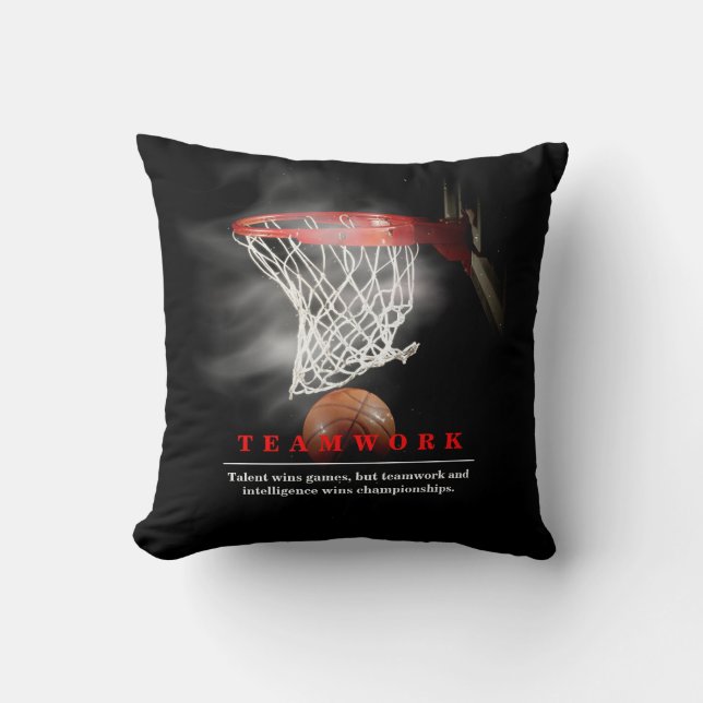 Almofada Teamwork Basketball Motivational Inspirational (Frente)