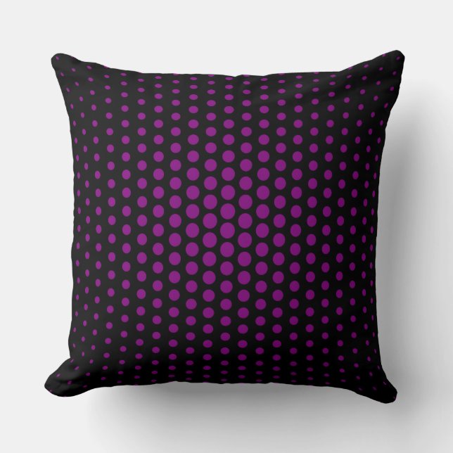 Almofada Techno Dots Modern Preto Roxo (Frente)