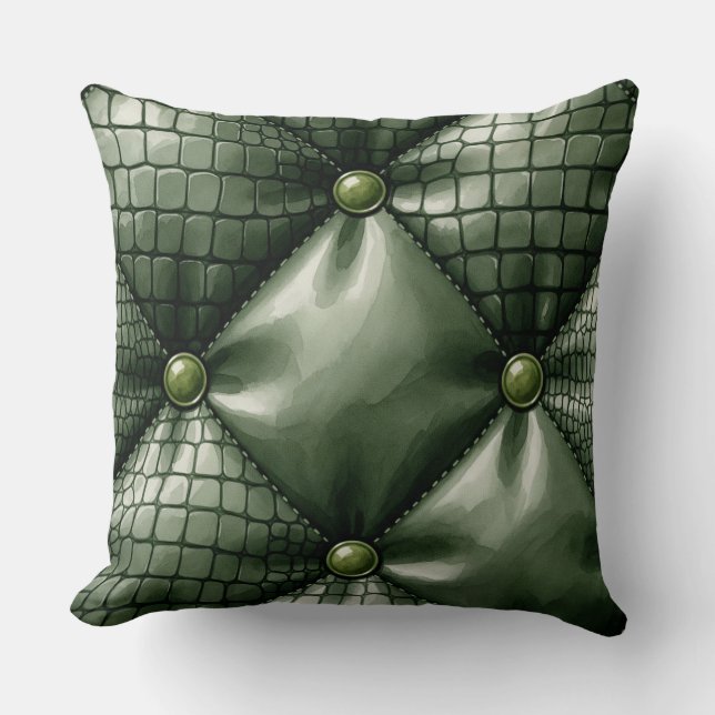 Almofada Tecido com crocodilo Imitação cutânea por Na (Frente)