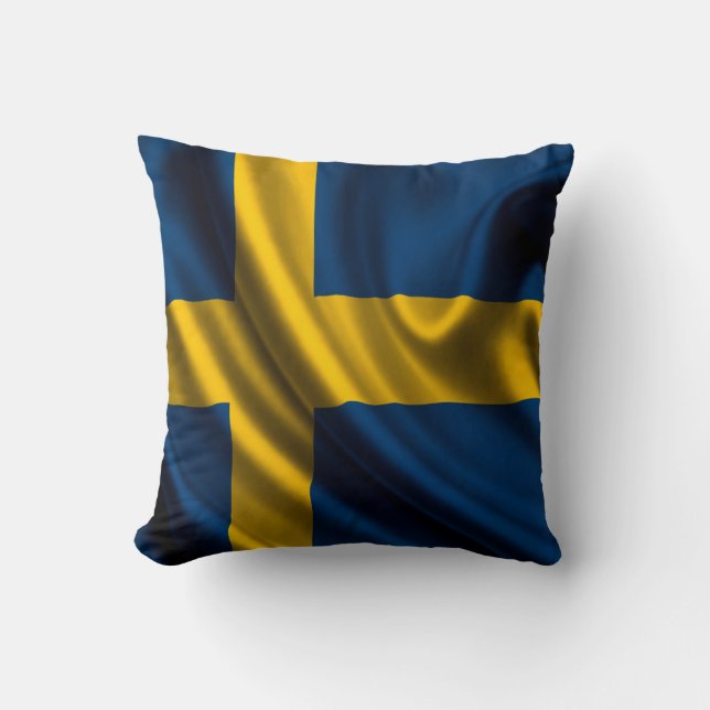 Almofada Tecido da bandeira da suecia (Frente)
