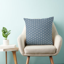 Tecido de Jeans Azul e Corações Brancos