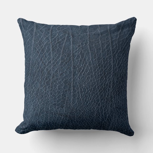 Almofada Tecido de tartaruga  Crocodilo de couro azul (Frente)