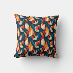 Almofada Tecido Flame Padrão De Repetição Vermelho E Azul