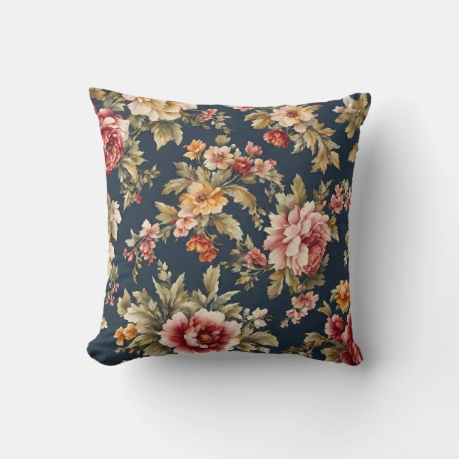 Almofada Tecido italiano com um belo padrão floral (Frente)
