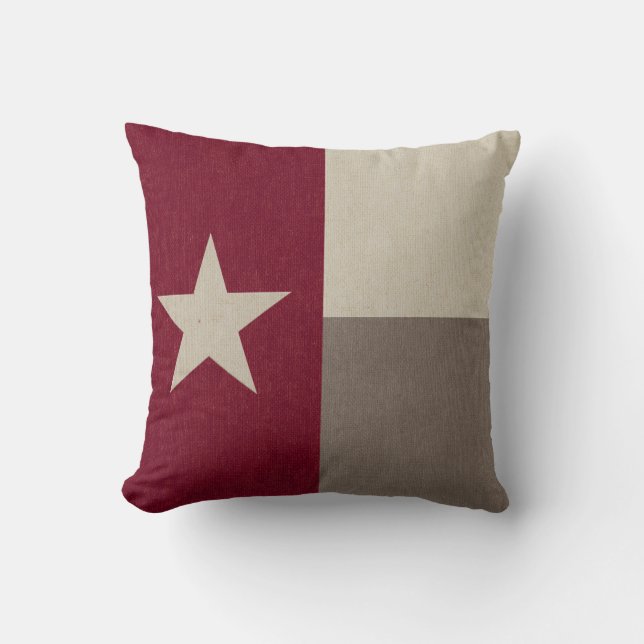 Almofada Tecido marrom da bandeira de Texas (Frente)