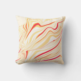 Almofada Tecido ondulado com tons beges claros, curva rosa