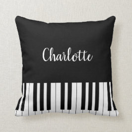 Almofada Teclado de piano, travesseiro preto e branco
