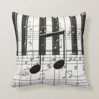 Almofada Teclado e notas de piano