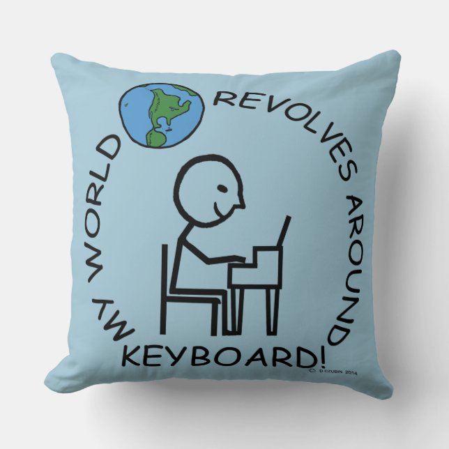 Almofada Teclado - O mundo volta (Frente)