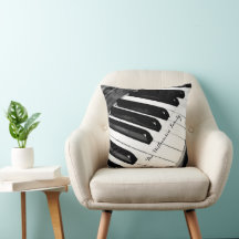 Teclas de Piano Temáticas de Música em Preto e Bra