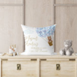Almofada Teddy Bear Blue Balões Bebê Nascê<br><div class="desc">Design de balões azuis com o tema dos ursos bonitos. Projetado por Thisnotme©</div>