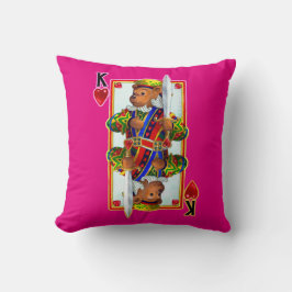 Almofada Teddy Bear King of Hearts Travesseiro decorativo