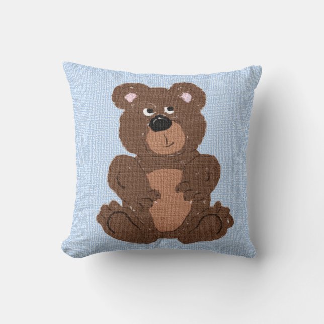 Almofada Teddy Bear Linen Blue (Frente)